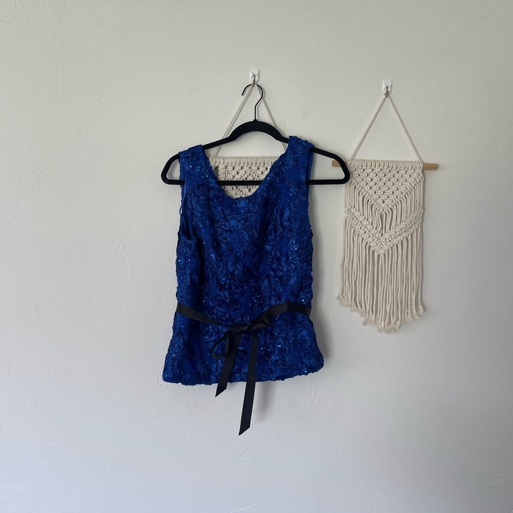 Alex Evenings Elegant Blue Lace Women's Top